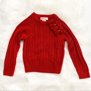 Pink Angel Acrylic Red Girls Long Sleeve Sweater